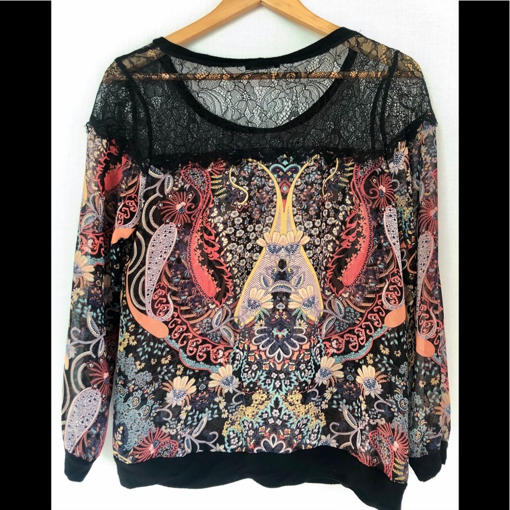 West Kei Sheer & Lace Blouse